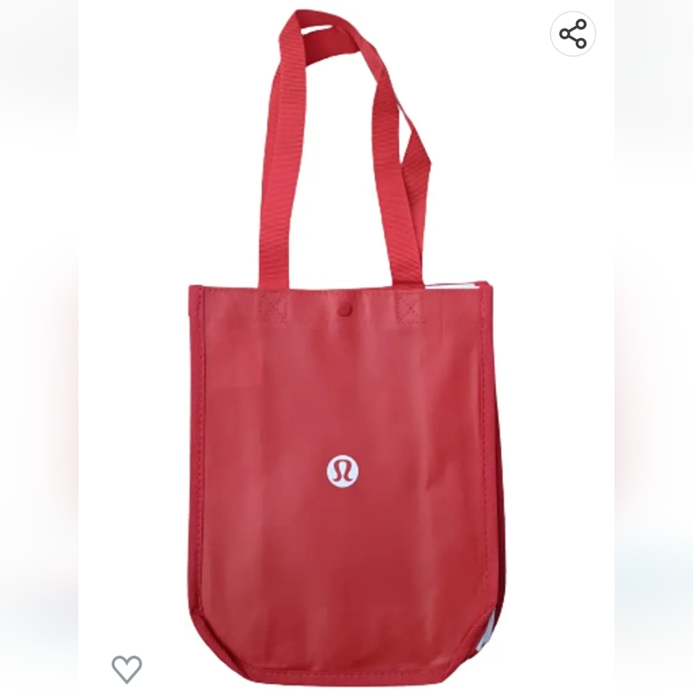 NEW BUNDLE of 2 Small Red & White  Lululemon Limited Edition Reusable Tote
